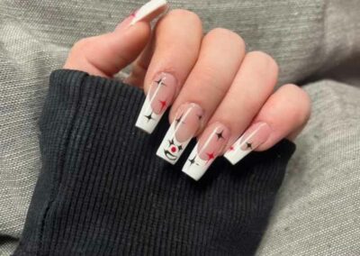cute french tip halloween nails